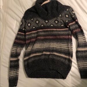 Hollister Cowl Neck Patterned Sweater with Pattern